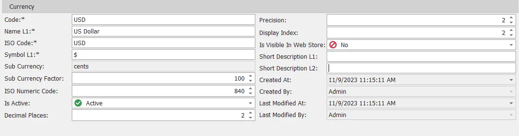 currency detail screen