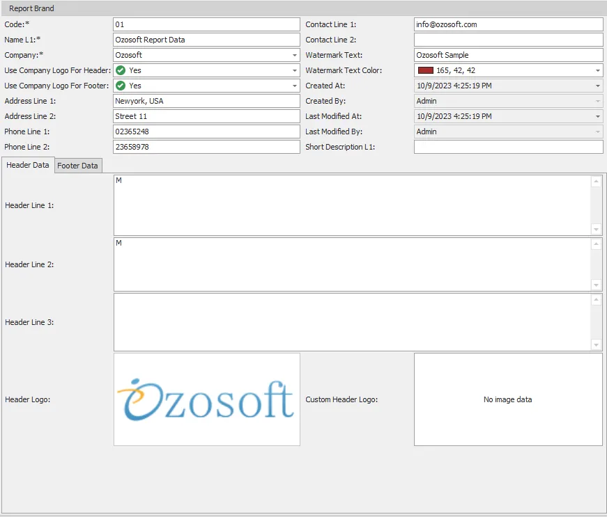 report data detail screen